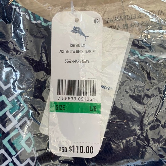 Tommy Bahama Breezy Palms Crossback Tankini in Mare Navy - Picture 7 of 9